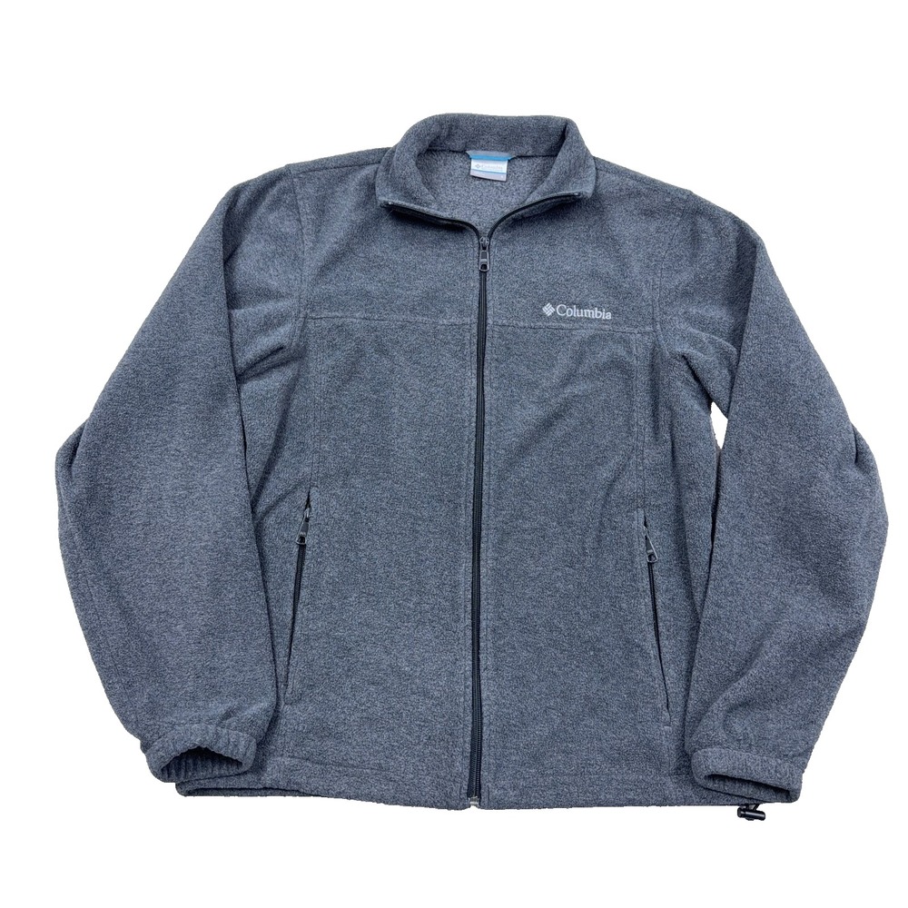 Columbia Jacket Men Small Gray Fleece Steens Mountain Full Zip Outdoor Hiking